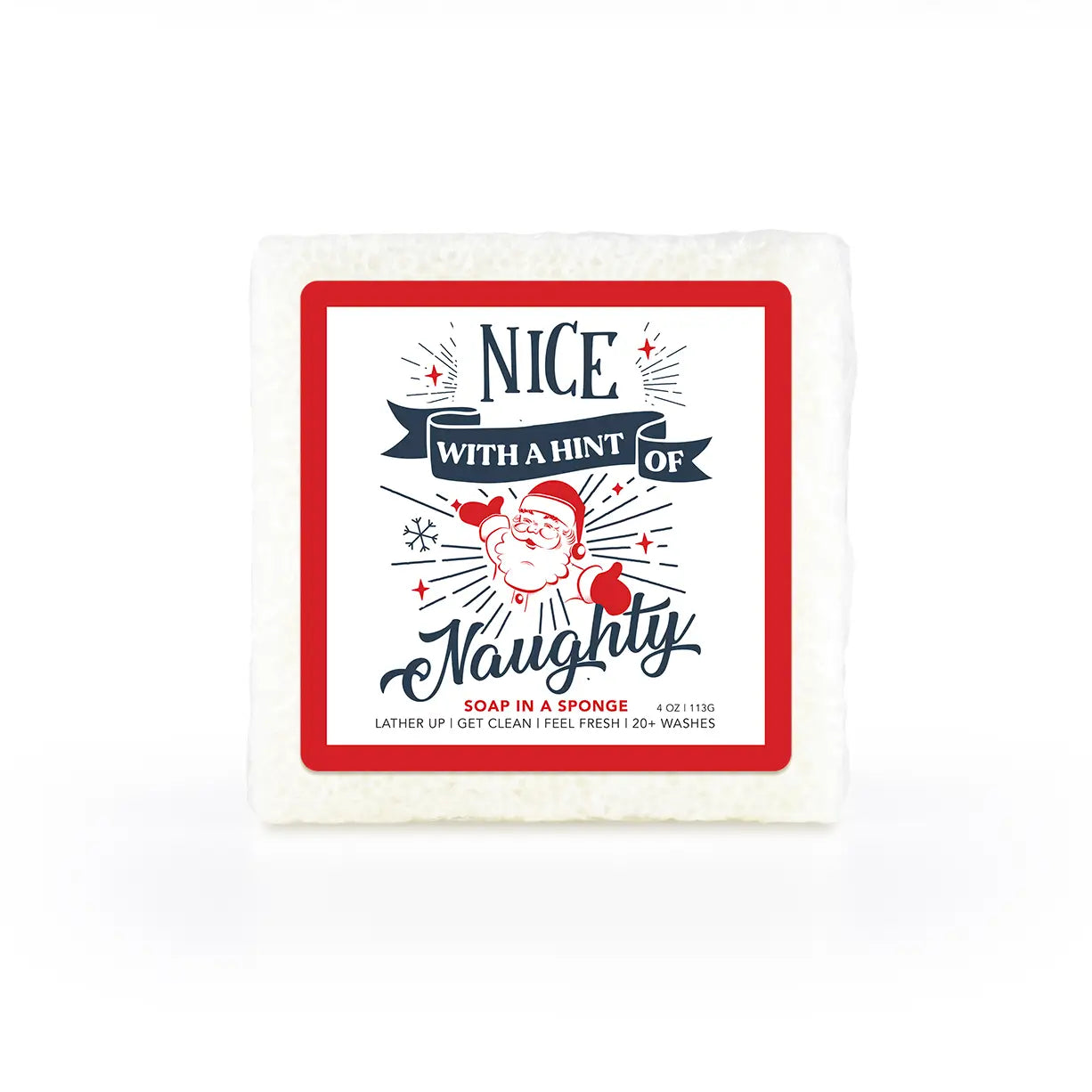 Nice with a Hint of Naughty Soap in a Square Sponge