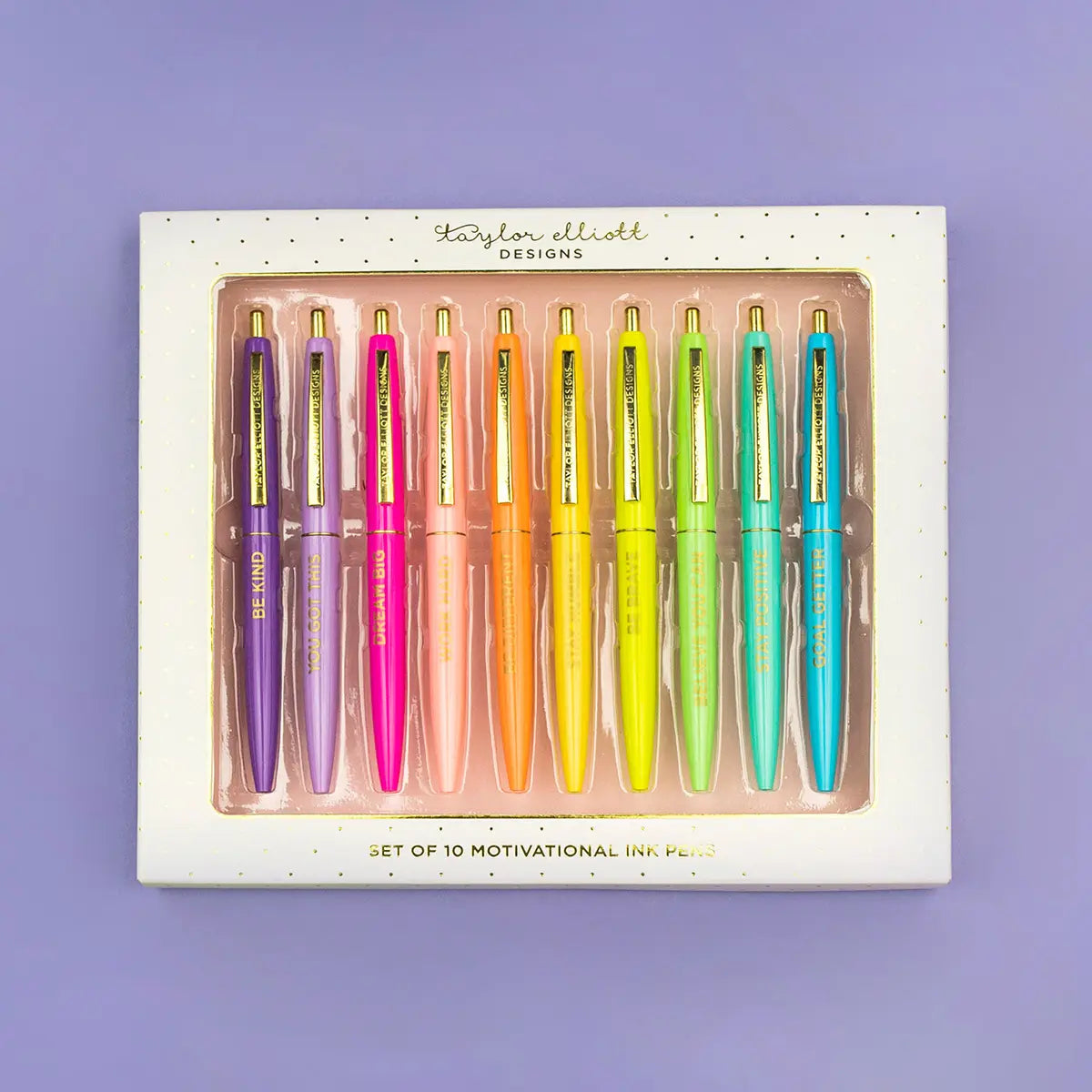 Pen Set - Motivational - Black Ink - 10 Piece Set