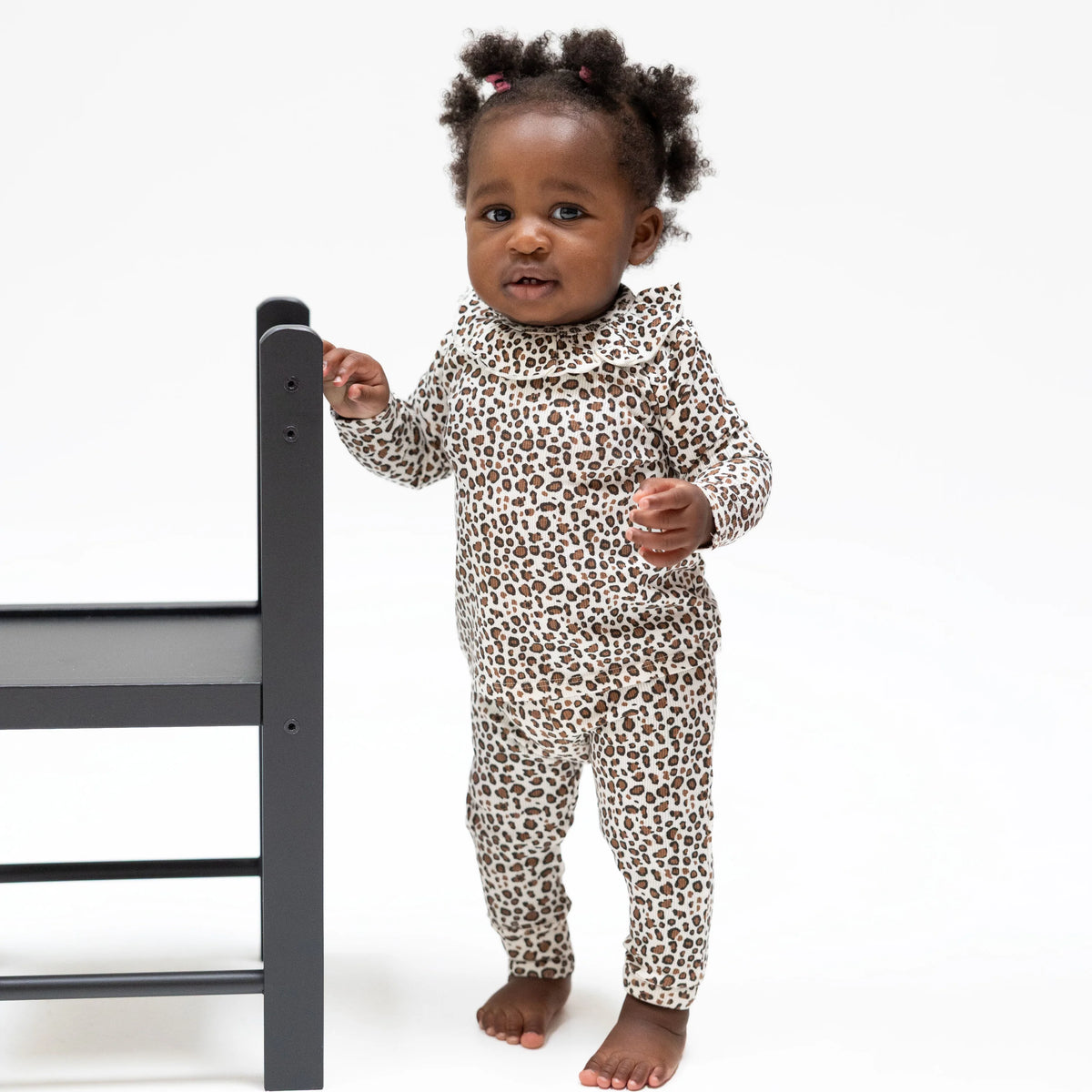Leopard I Long Sleeve Ruffle Top and Pant