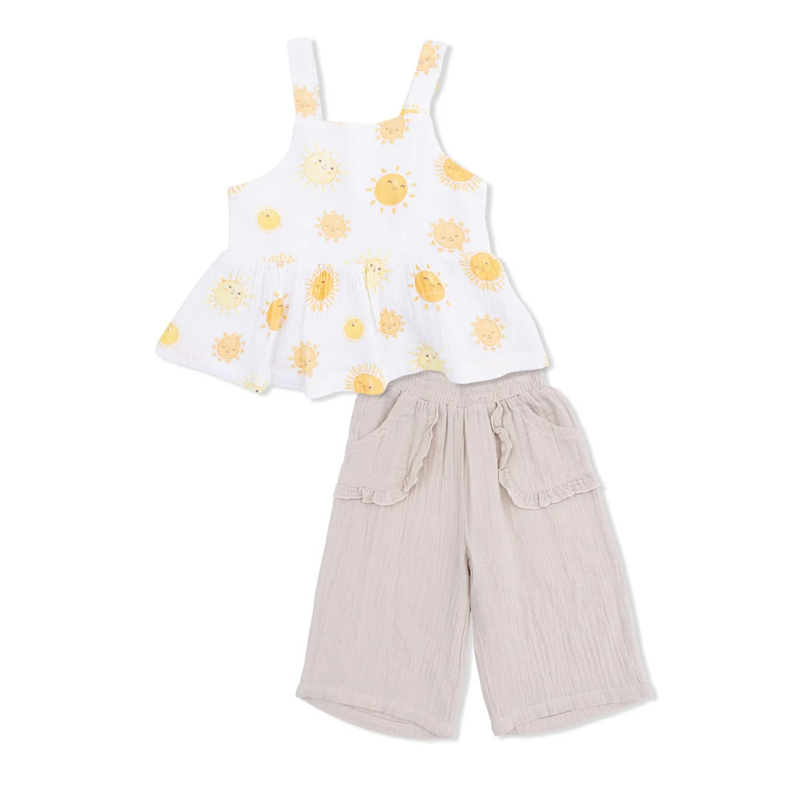 Happy Suns | Peplum Tank with Wide Leg Pant