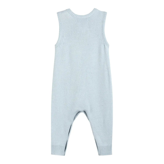 Light Blue Santa Knit Romper
