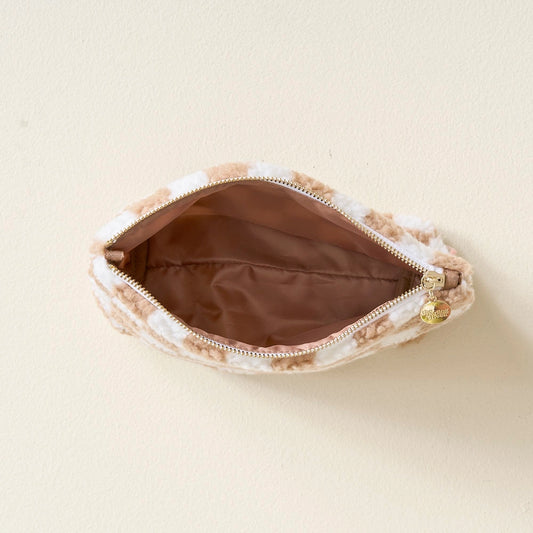 Teddy Pouch | Check Tan
