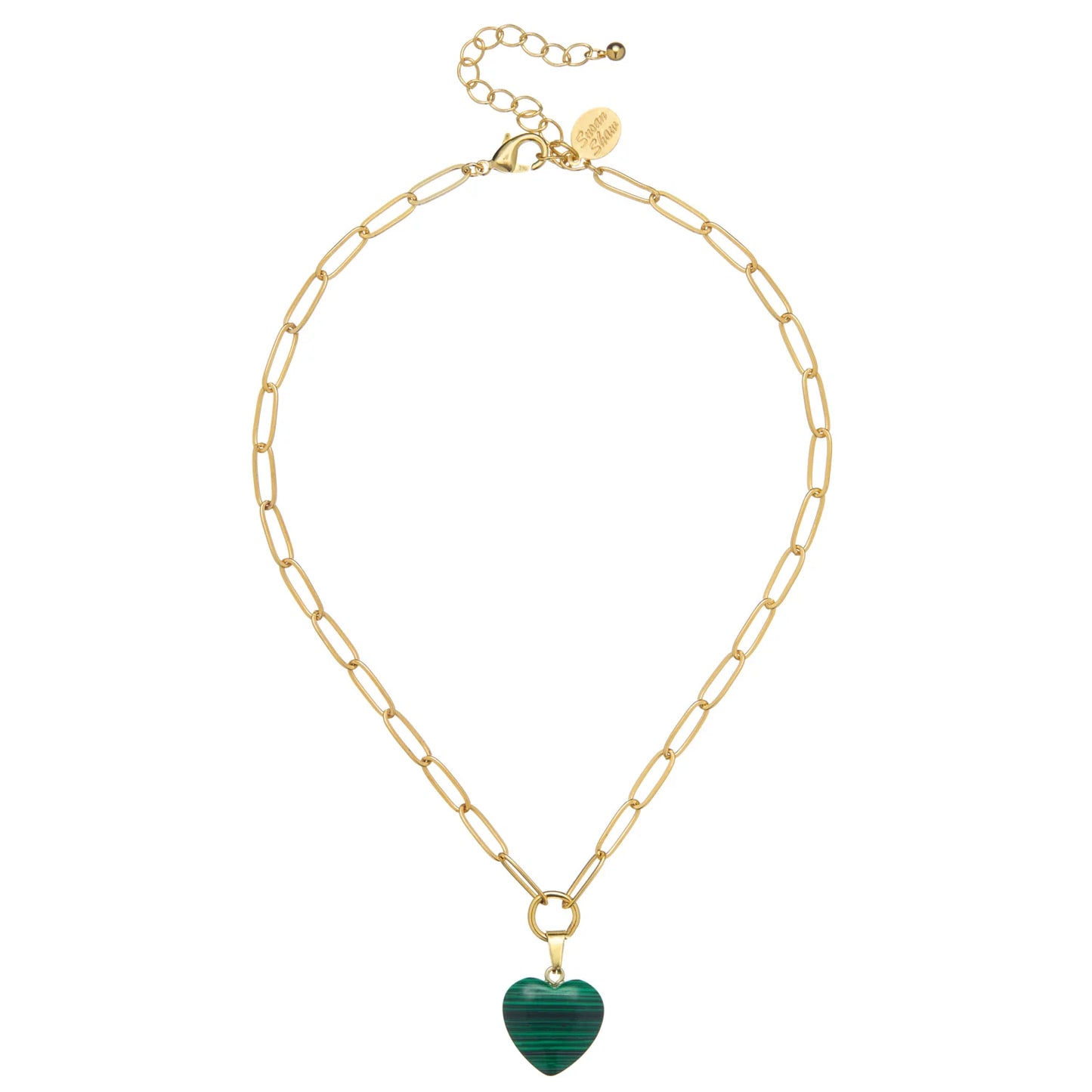 Audrey Heart Necklace | Malachite