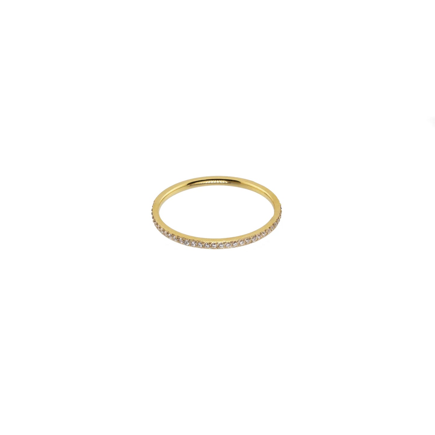 Waterproof Gold Dainty Diamond Ring Band