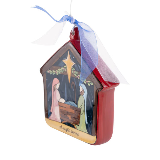 Oh Night Divine Nativity Puff Ornament