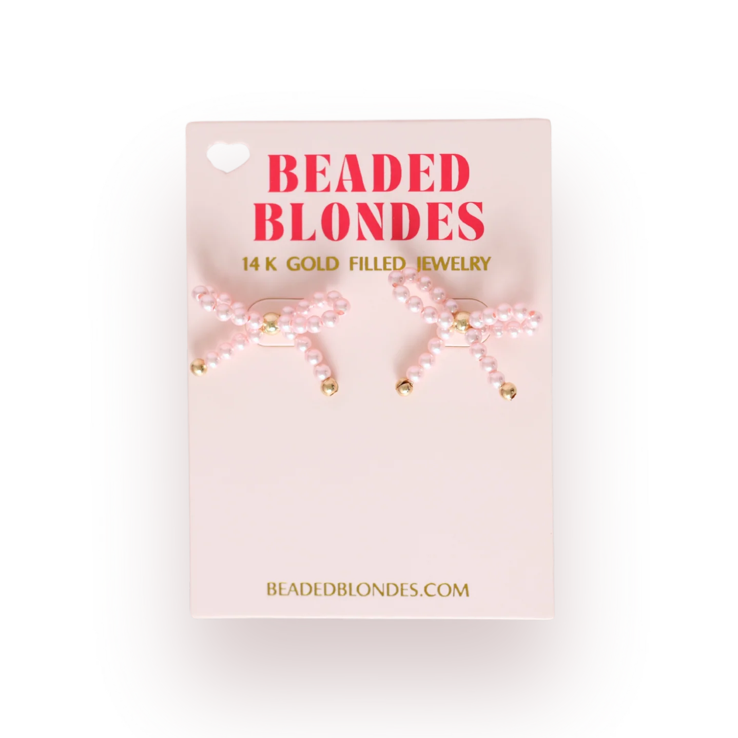 Pink Pearl Bow Earrings