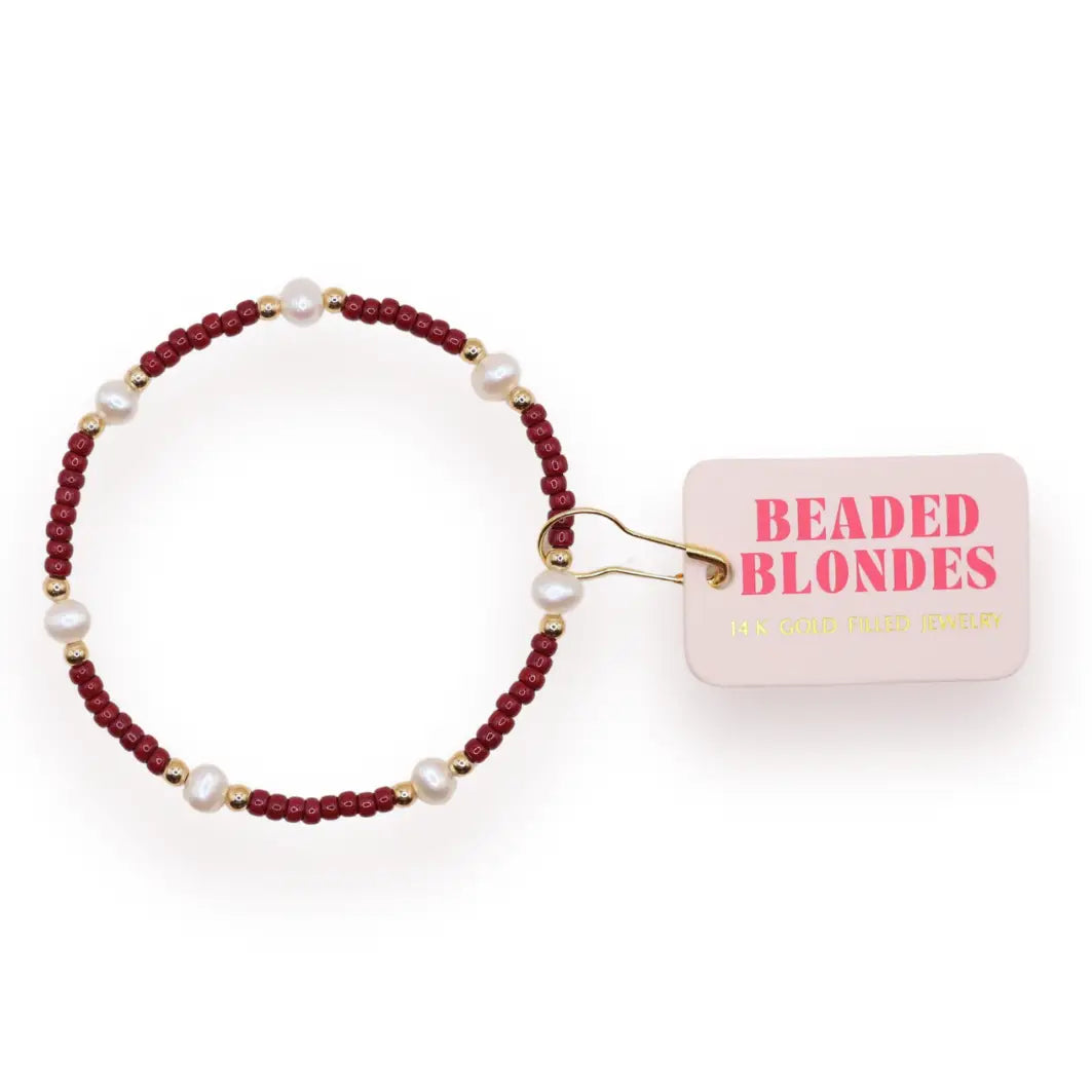 Maroon Pearl Bracelet | Standard