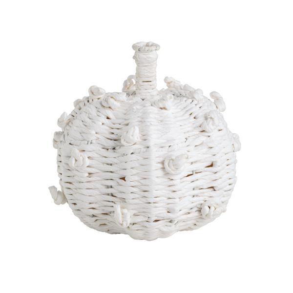 Small White Woven Knot Pumpkin