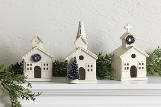 Small Ceramic Church Sitter