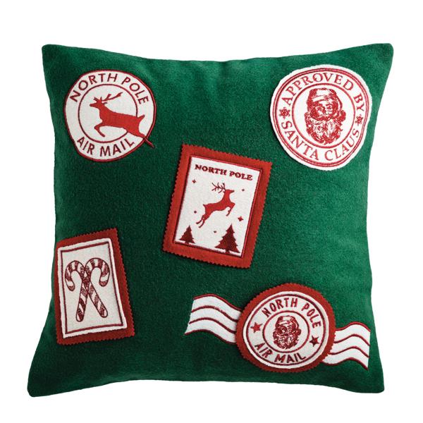 Christmas Stamps Felted Pillow