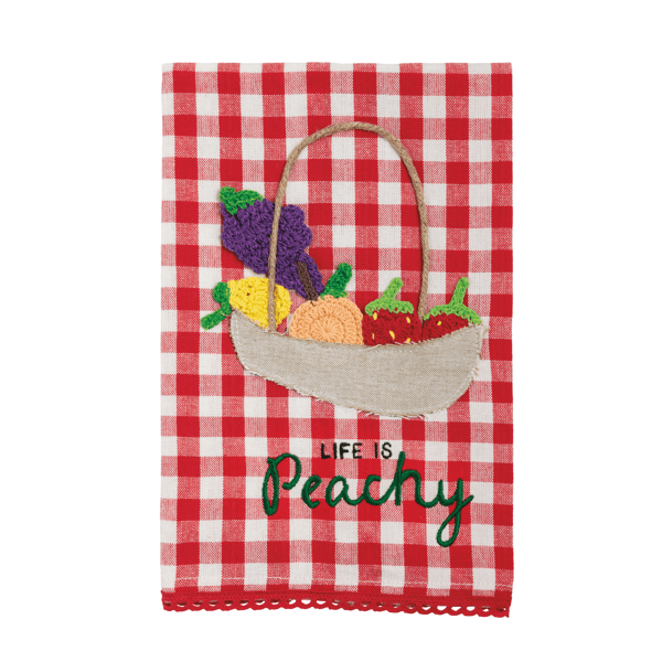Peachy Fruit Crochet Towel