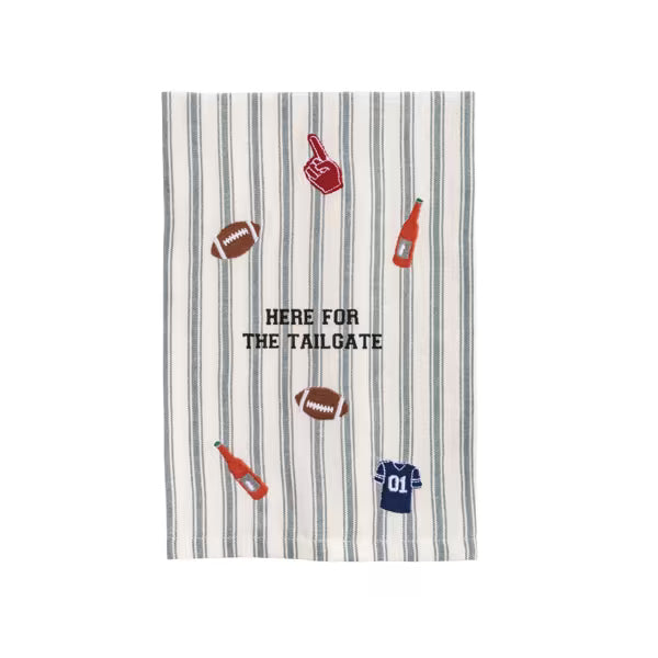 Here For The Tailgate Embroidered Towel
