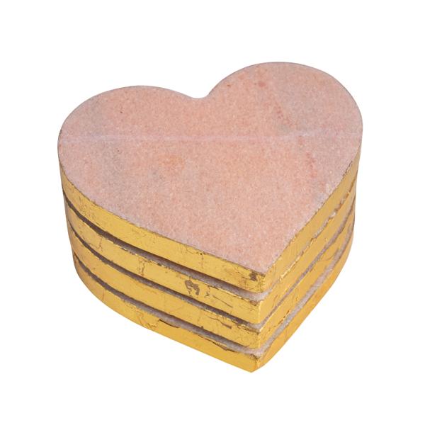 Pink Marble Heart Coaster