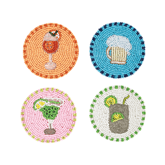 Margarita Set Of Beaded Bar Coasters
