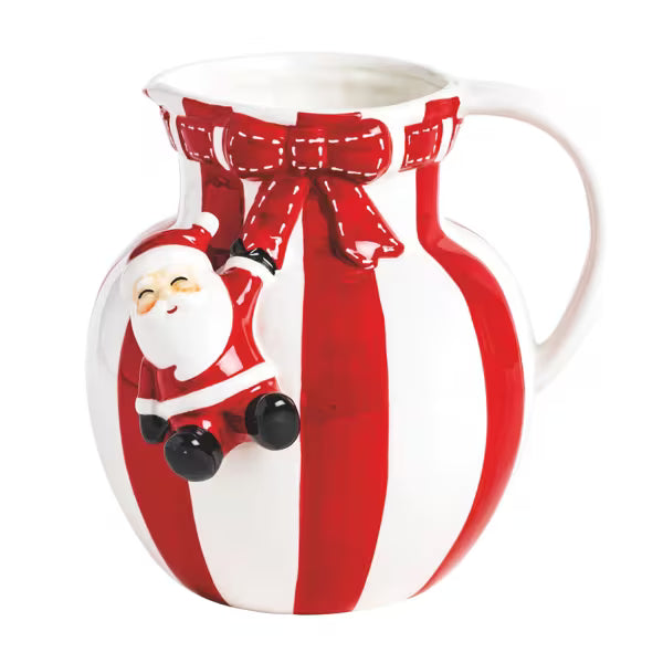 Santa Bow Stripe Pitcher
