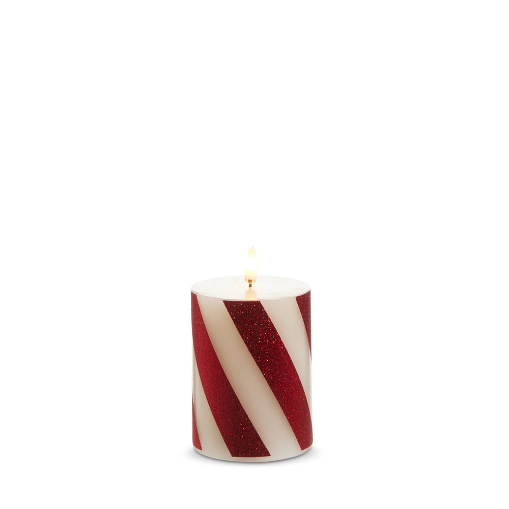 3" X 4" Red Stripe Candle