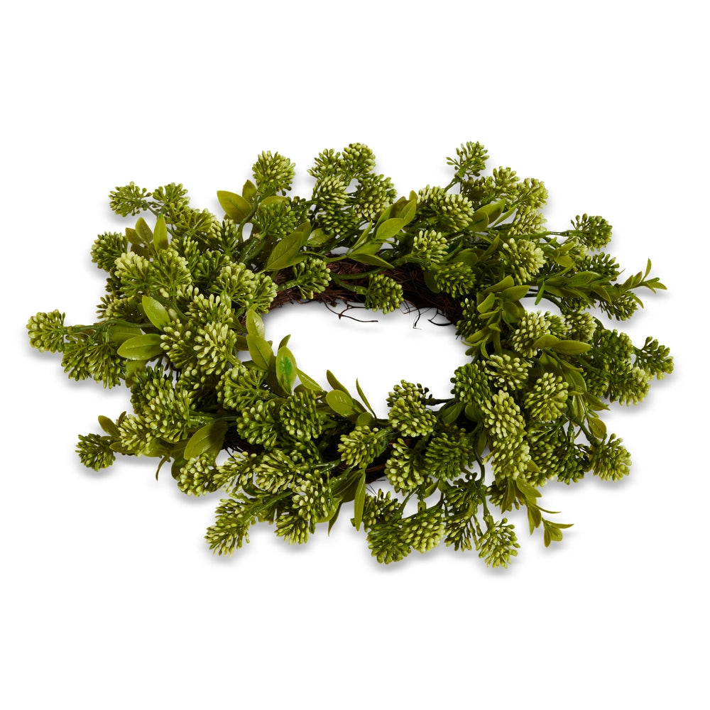 14" Sedum Mini Wreath-Candle Ring