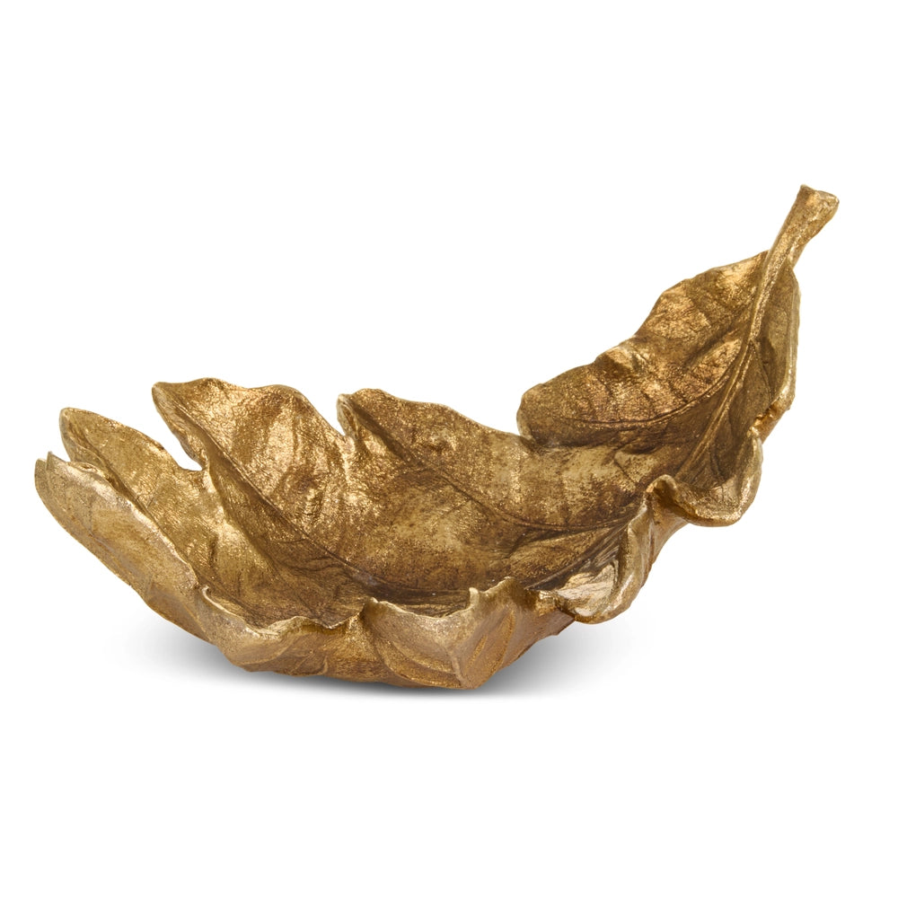 12" Gold Oak Leaf Tray