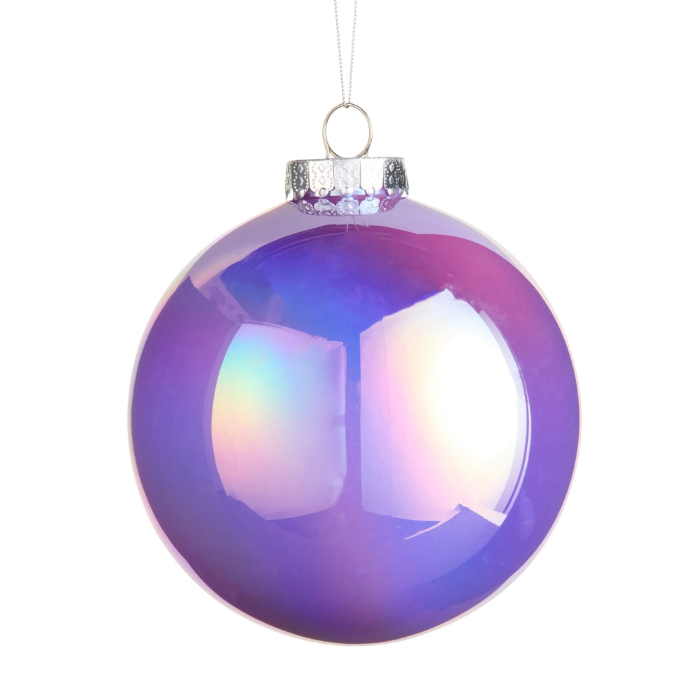 6" Purple Iridescent Ball Ornament