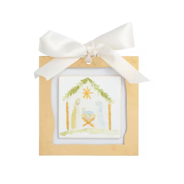 Gold Nativity Acrylic Ornament