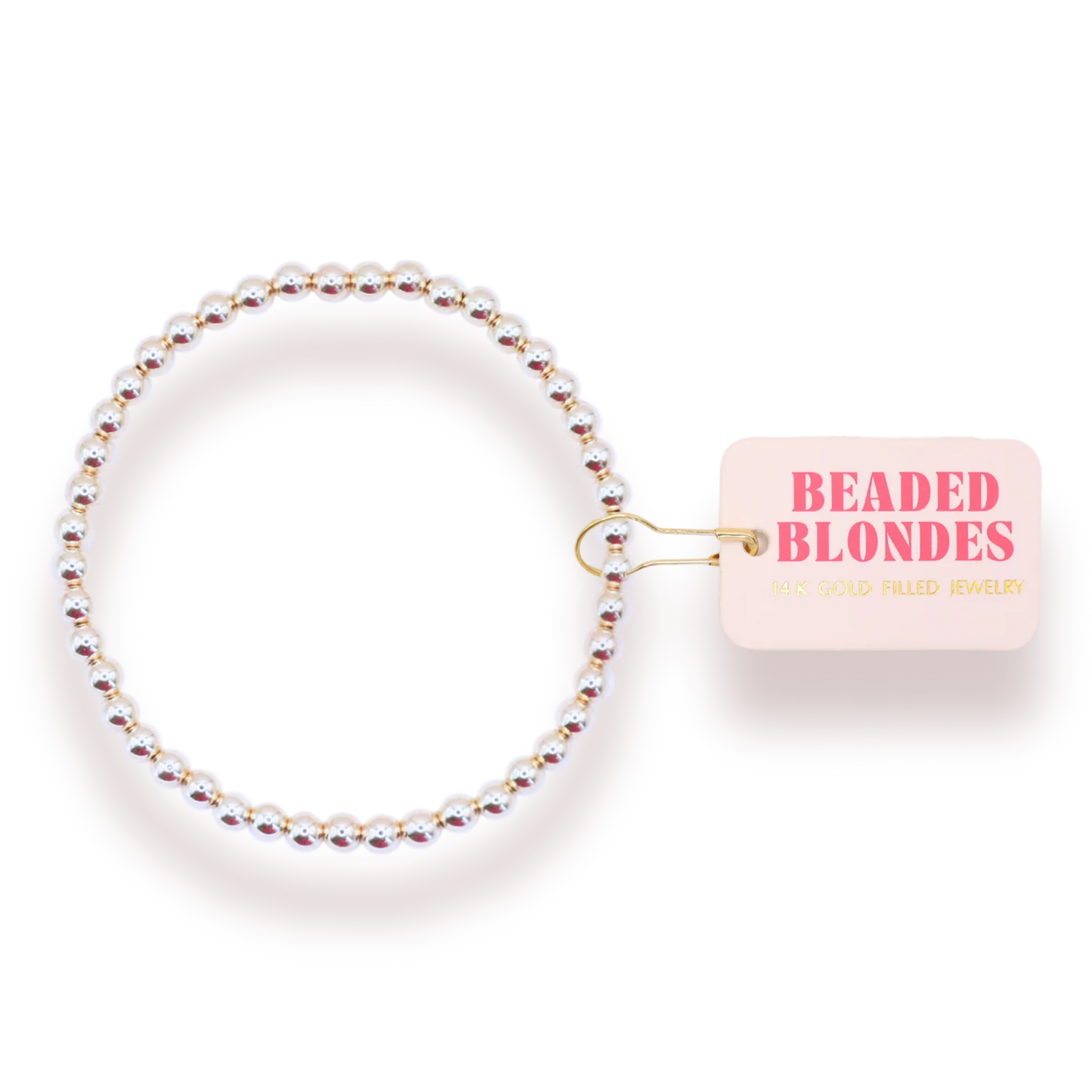 4MM Silver Beaded Bracelet | Extended