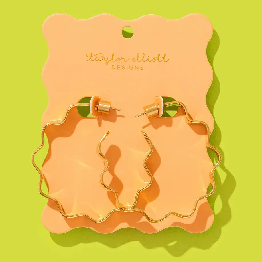 Hoop - Large - Wavy Gold-Plated - Whitney