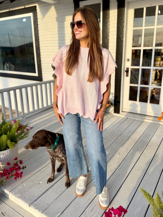 Tye Sweater Vest | Pink