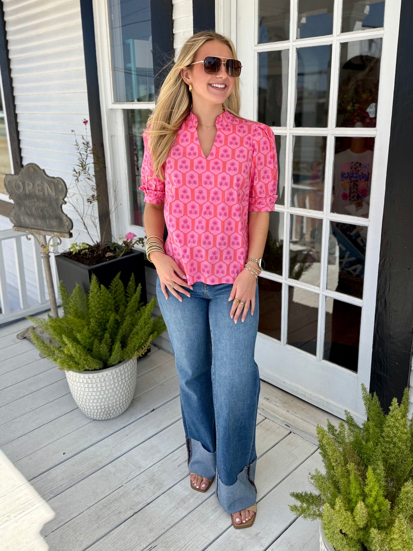 Colette Top | Rosette Charm Pink