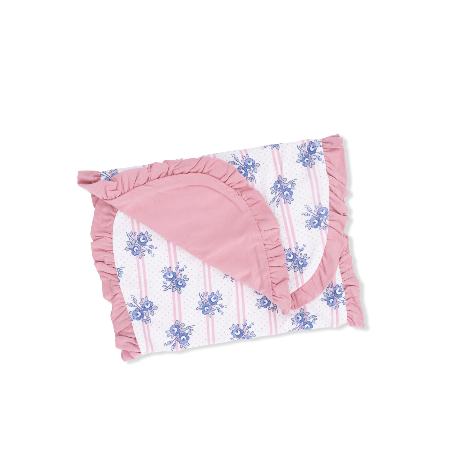 Stripe Dot Roses | Ruffle Burp Cloth