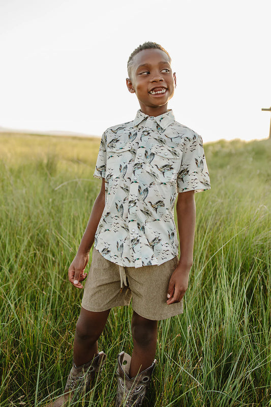 Performance Pearl Snap | Mallard Sky (Child)