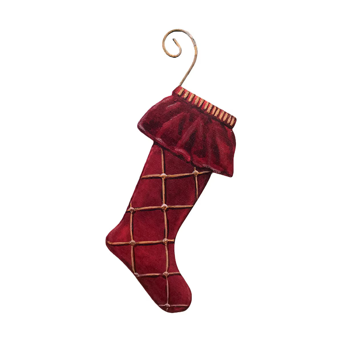 Burgundy Stocking Ornament