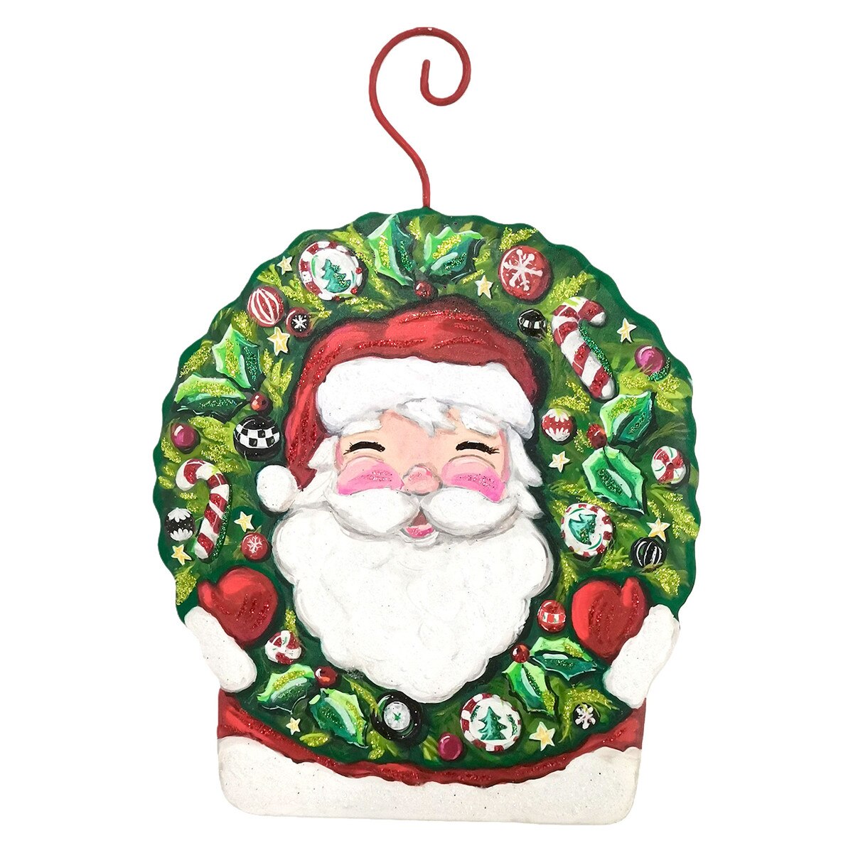 Belly Laugh Santa Wreath Ornament