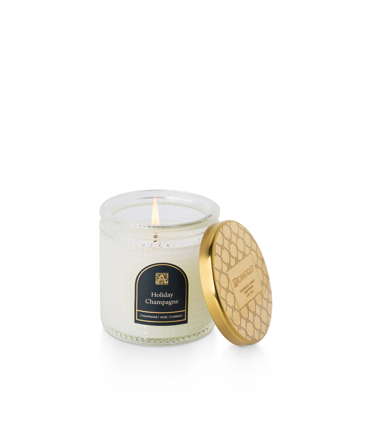 Holiday Champagne | Textured Glass Candle - 6 oz