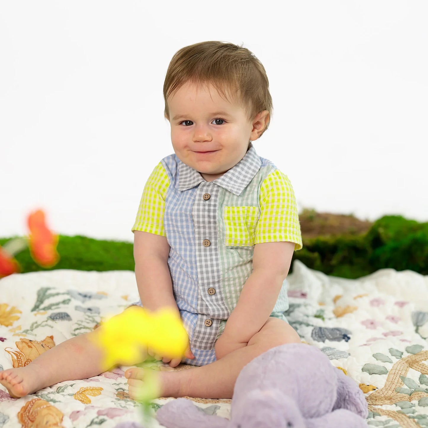 Magnetic Boys Collar Romper