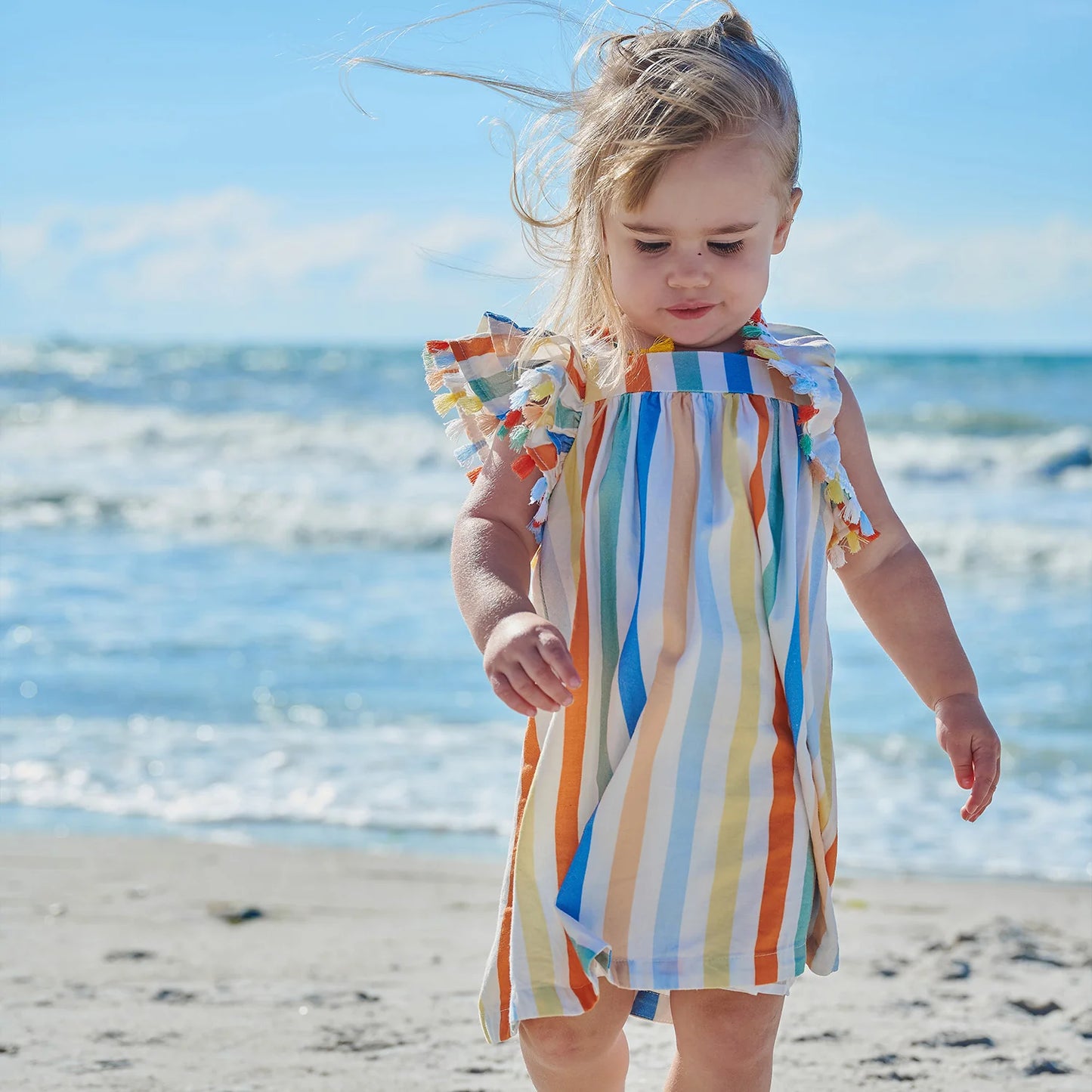 Multi Stripe Cotton Woven Magnetic Dress