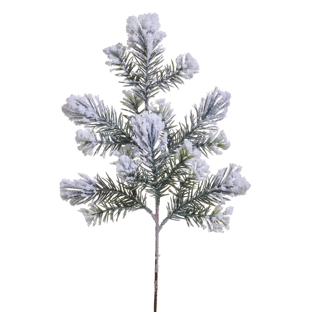 19" Snowy White Pine Spray