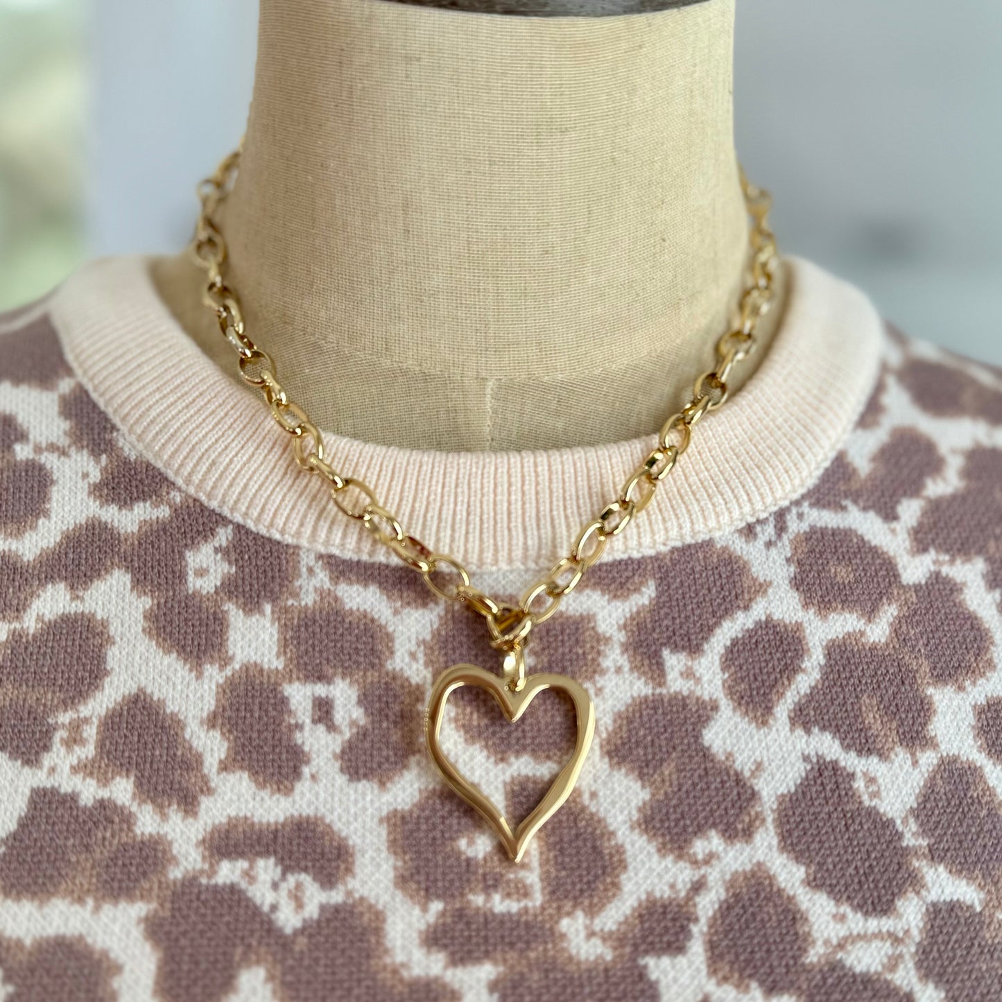 Large Open Heart Necklace