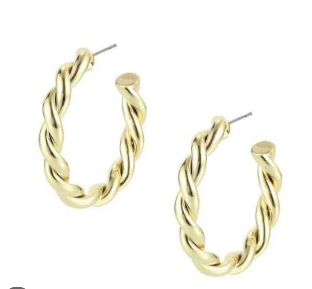 Sea Breeze Wrapped Hoop Earring