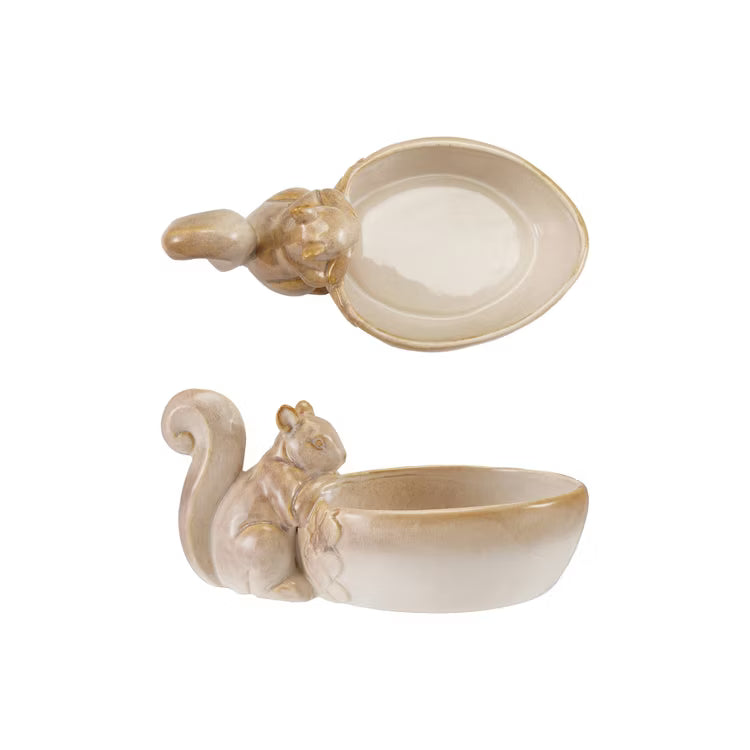 Stoneware Bowl with Squirrel