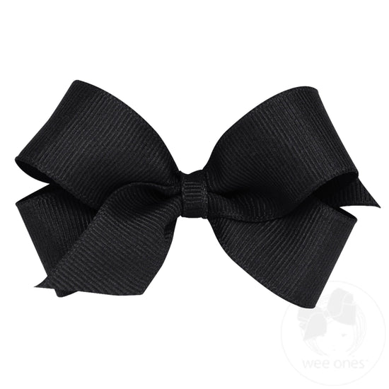 Mini Grosgrain Hair Bow Two Pack | Black