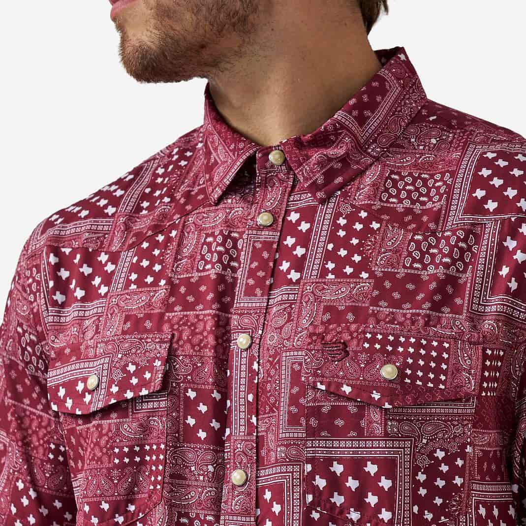 Performance Western Shirt | Texas Paisley | Maroon