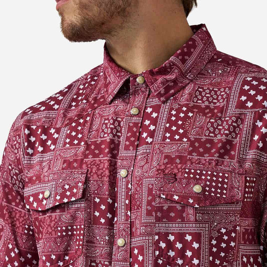 Performance Western Shirt | Texas Paisley | Maroon
