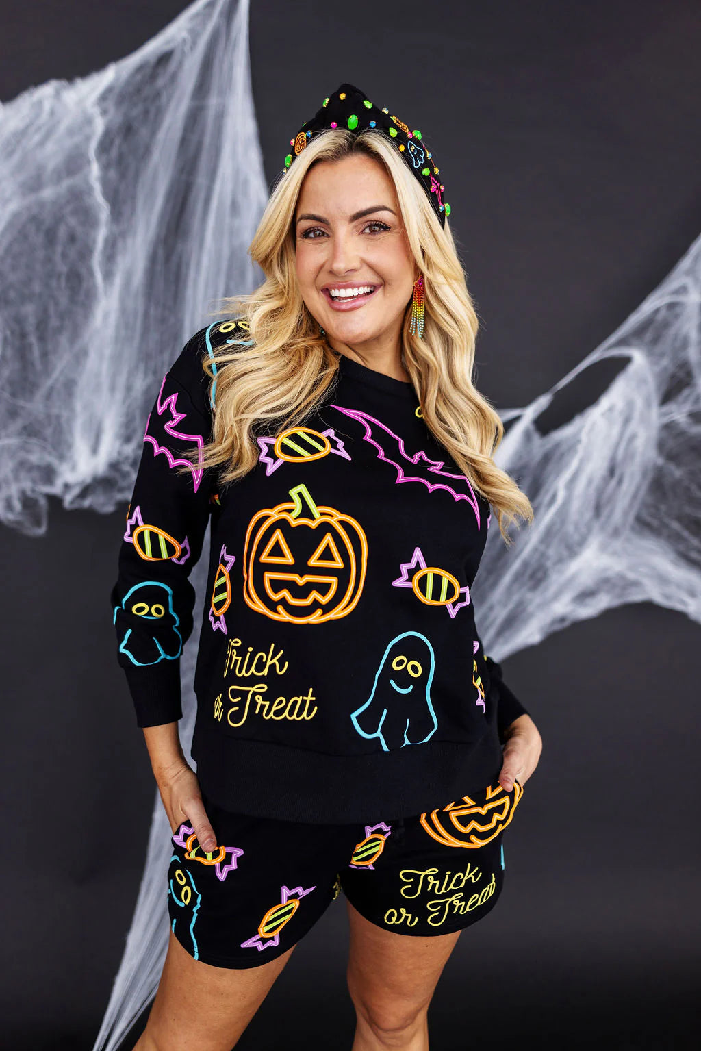 Neon Nights Trick or Treat Shorts | Brianna Cannon