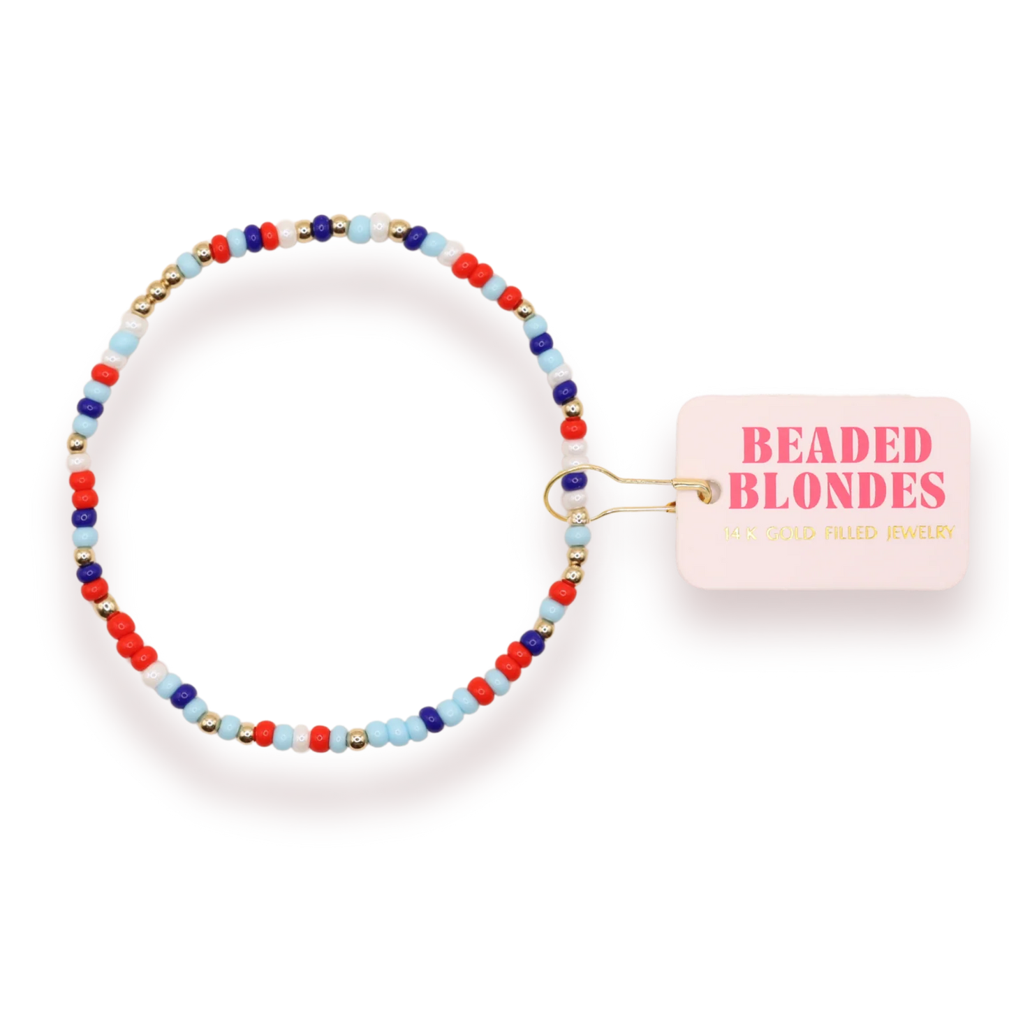 Red, White and Blue Luster Sprinkle Bracelet | Extended