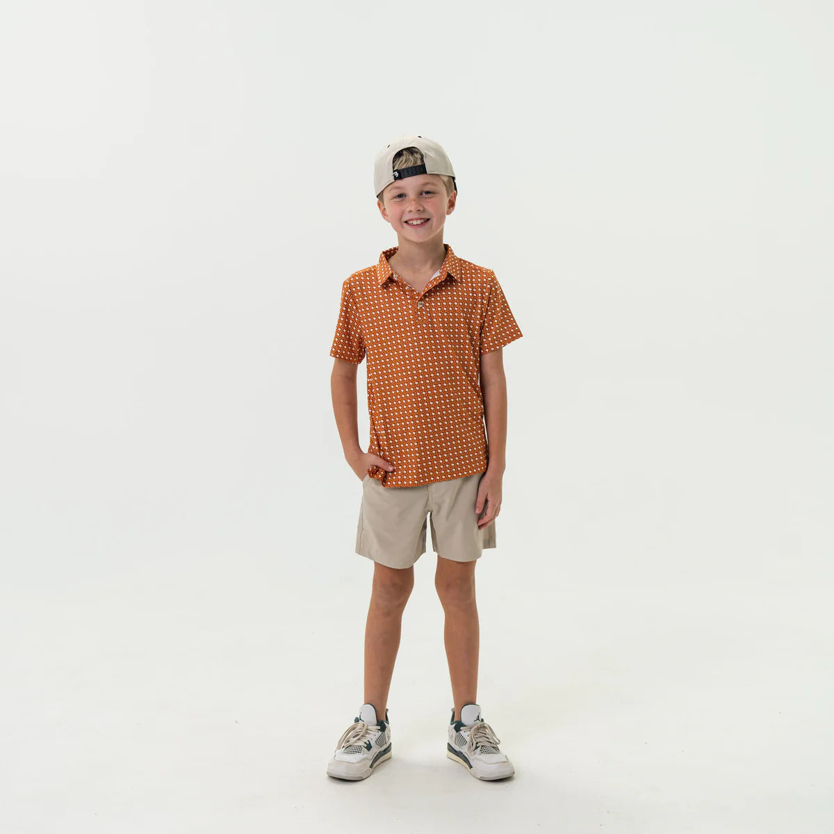 Youth Polo - Texas - Orange & White