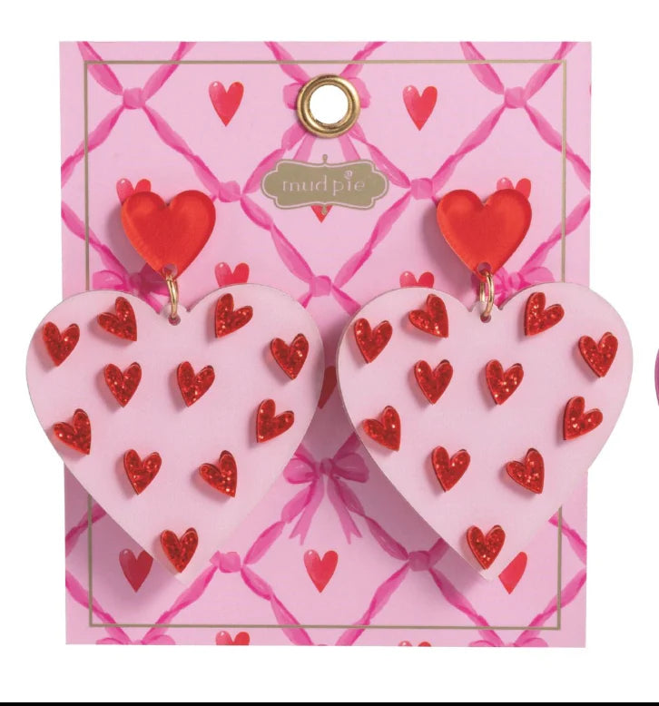 Pink Hearts Earrings