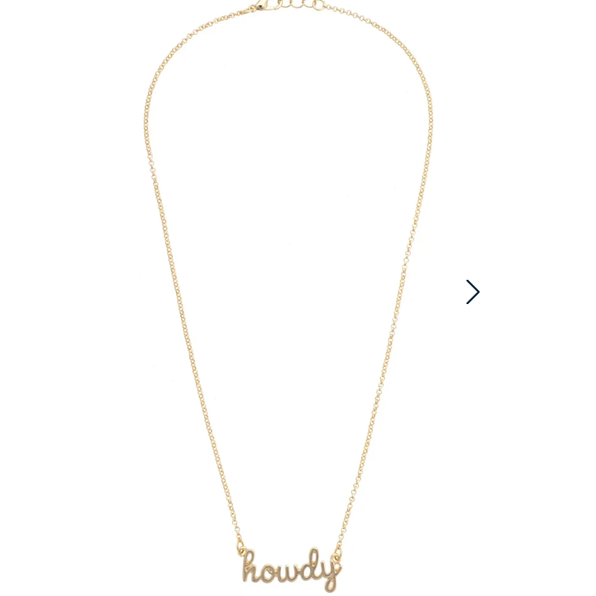 Howdy Cursive Necklace in Shiny Gold