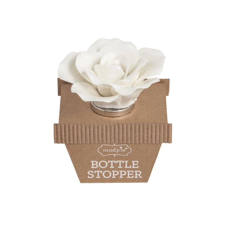 White Flower Bottle Stopper