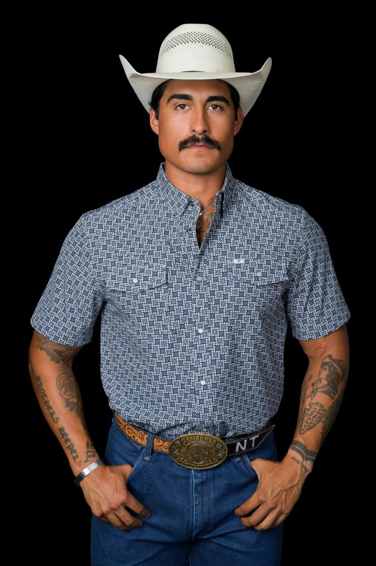 The Colton in Blue - Short Sleeve Snap | Ferrell