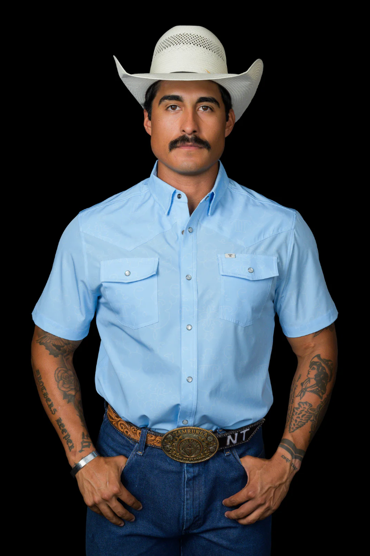 The Carson in Light Blue - Short Sleeve Snap | Ferrell